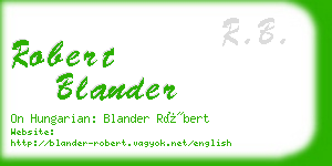 robert blander business card